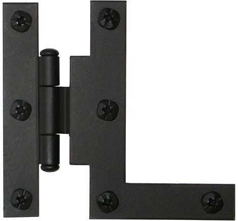 Acorn AH4BQ: 3" HL Cabinet Hinge w/3/8" Offset (pair) - Black Smooth Iron