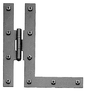 Acorn AH6BQ: 4" HL Cabinet Hinge (pair) - Black Smooth Iron