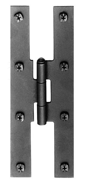 Acorn AH7BQ: 7" H Hinge (pair) - Black Smooth Iron