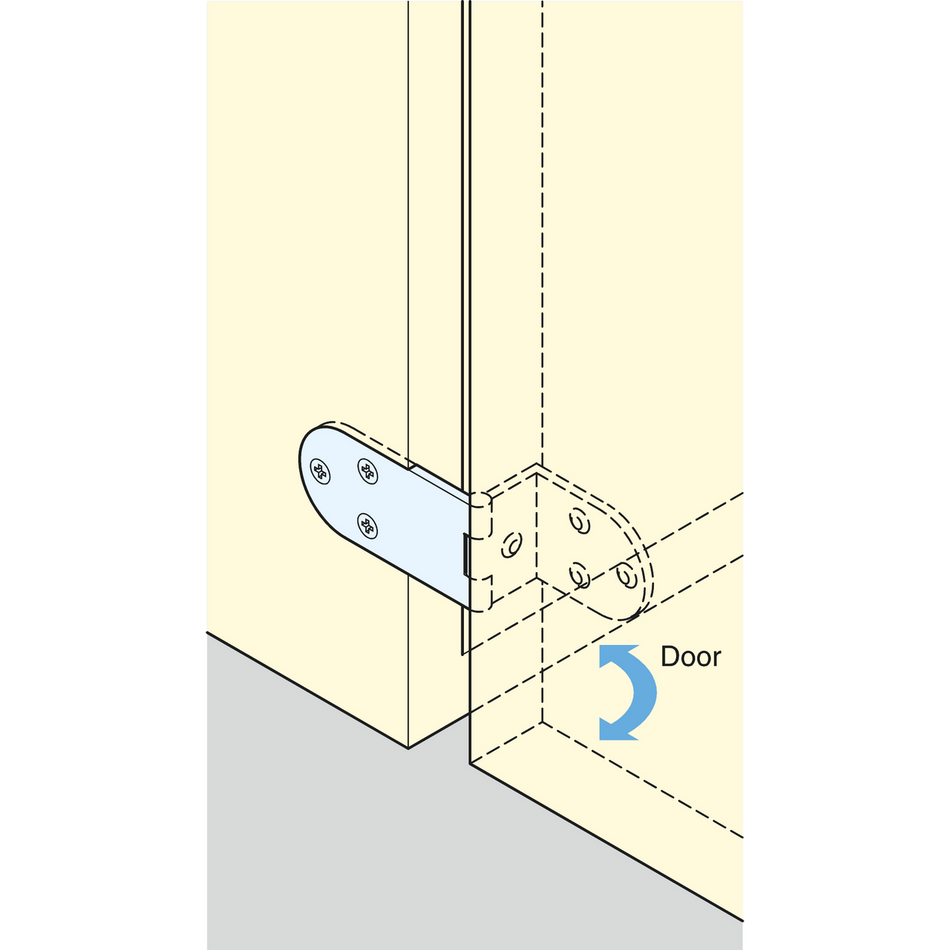 Sugatsune AHA-24/SB: 24.5mm Overlay Door Angle Hinge - Satin Brass