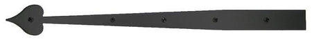 Acorn AHRBP: 22-1/2" Heart Dummy Strap Hinge - Black Smooth Aluminum