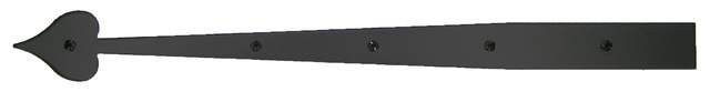 Acorn AHRBP: 22-1/2" Heart Dummy Strap Hinge - Black Smooth Aluminum
