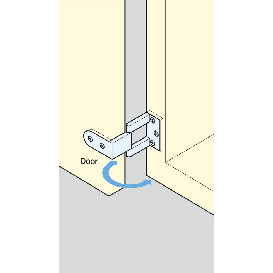 Sugatsune AHS-20-SN: 19.2mm Overlay Door Slotted Angle Hinge - Satin Nickel