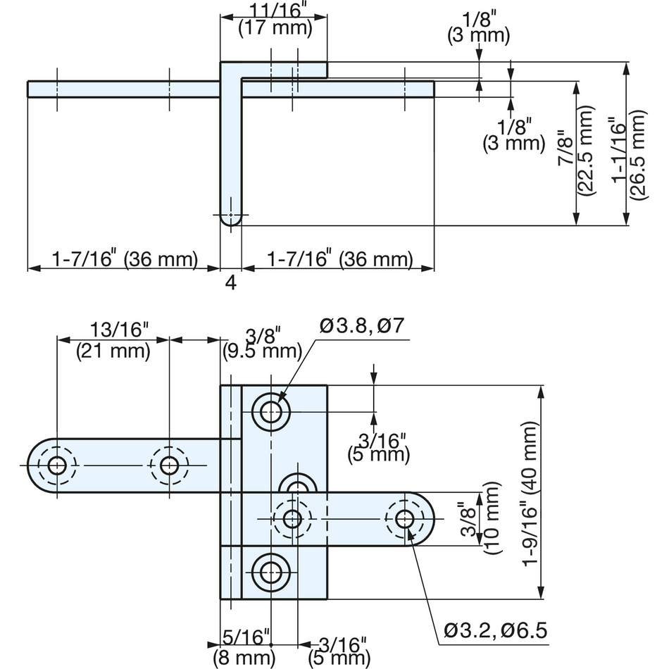 Sugatsune AHW-20-SN: 26.5mm Overlay Door Offset Angle Hinge - Satin Nickel