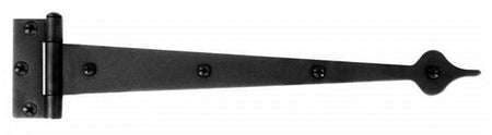 Acorn AI5BP: 10" Heavy Spear Strap Hinge - Black Smooth Iron