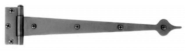 Acorn AI8BP: 17-3/4" Spear Strap Hinge - Black Smooth Iron