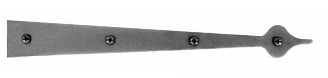 Acorn AIBBP: 14" Spear Dummy Strap Hinge - Black Smooth Iron