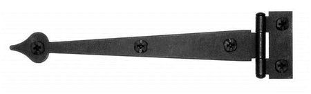 Acorn AIJBQ: 6-1/2" Flush Mount Heart Cabinet Strap Hinge (pair) - Black Smooth Iron