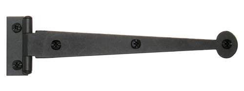 Acorn AIYBQ: 6" Bean Cabinet Strap Hinge w/3/8" Offset (pair) - Black Smooth Iron