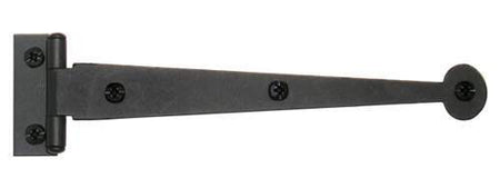 Acorn AIYBQ: 6" Bean Cabinet Strap Hinge w/3/8" Offset (pair) - Black Smooth Iron