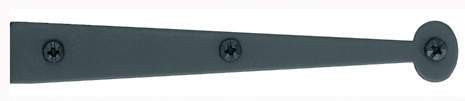 Acorn AIZBP: 6" Bean Dummy Cabinet Strap Hinge - Black Smooth Iron