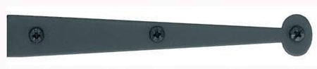 Acorn AIZBP: 6" Bean Dummy Cabinet Strap Hinge - Black Smooth Iron