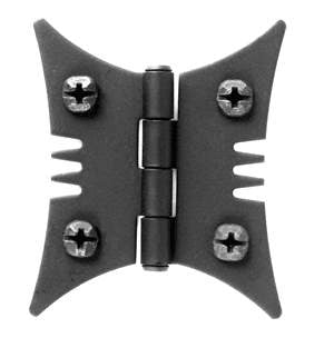 Acorn AJ1BQ: 2" Butterfly Cabinet Hinge (pair) - Black Smooth Iron