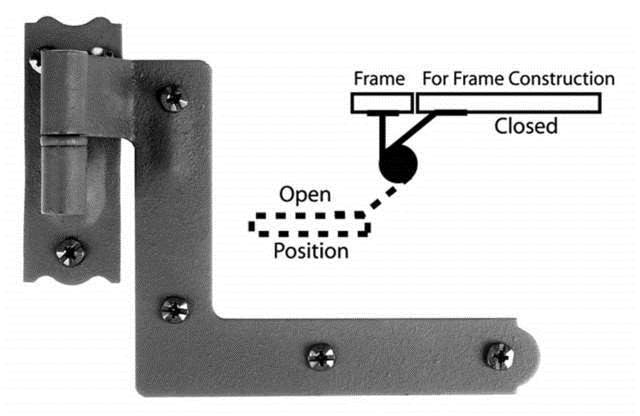 Acorn AK1BI: 5" New York Style Shutter Hinge for Offset Frame Mount (2 pair) - Black Smooth Iron