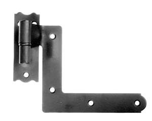 Acorn AK2BI: 5" New York Style Shutter Hinge (2 pair) For Offset Brick Mount - Black Smooth Iron