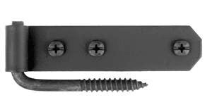 Acorn AK3BR: 4" Connecticut Style Shutter Hinge (2 pair) - Black Smooth Iron