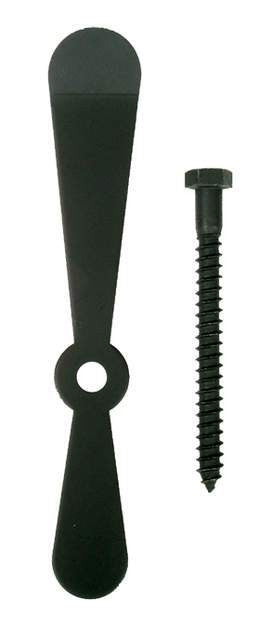 Acorn AK6BQ: 7-1/2" Propeller Shutter Dog for Wood (pair) - Black Smooth Steel