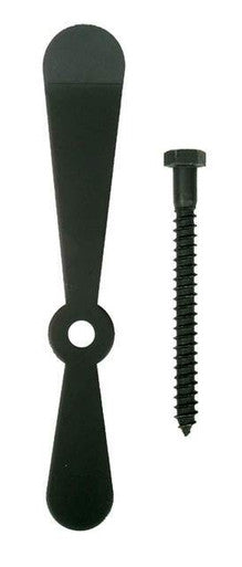 Acorn AK6BQ: 7-1/2" Propeller Shutter Dog for Wood (pair) - Black Smooth Steel