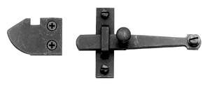 Acorn AL9BR: 4" Bar Latch - Black Smooth Iron
