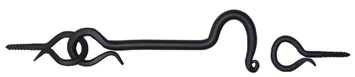 Acorn ALQBP: 5" Hook and Eye Latch - Black Smooth Iron