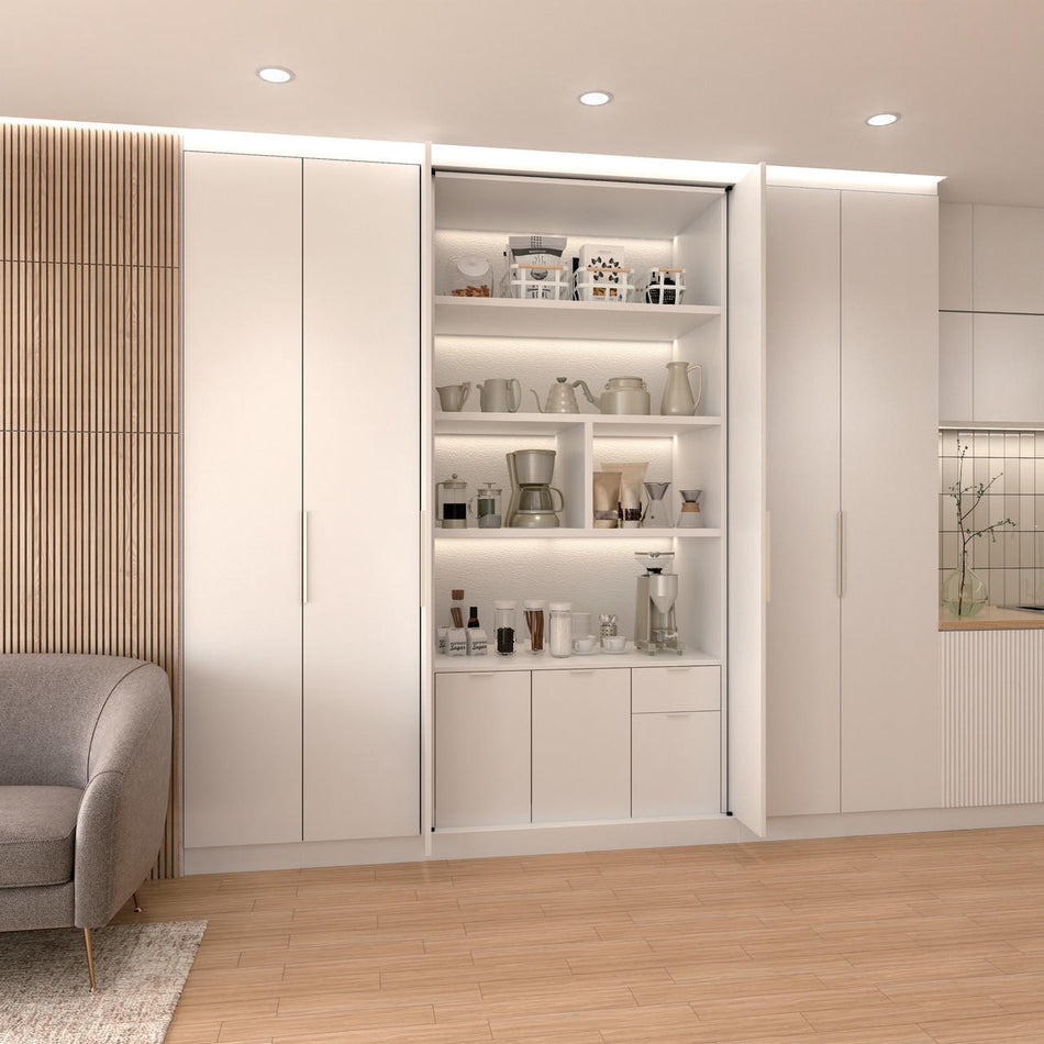 Sugatsune ALT-ST20-D10S-16:Overlay Soft-Close Pocket Door System Kit with 16" Slides