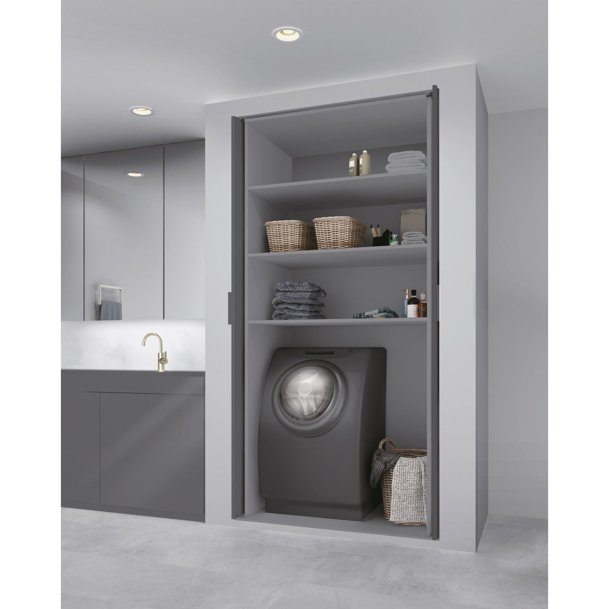 Sugatsune ALT-ST20-D360M-28:Inset Soft-Close Pocket Door System Kit with 28" Slides