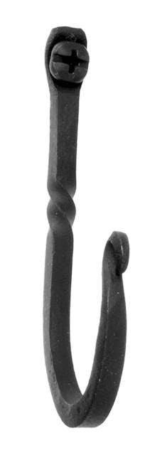 Acorn AM9BP: 3-1/2" Colonial Twist Wall Hook - Black Smooth Iron