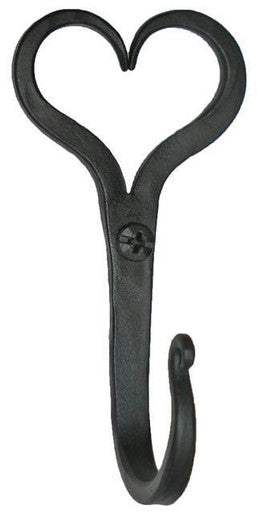 Acorn AMABP: 3-3/4" Colonial Split Heart Hook - Black Smooth Iron