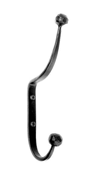 Acorn AMFBP: 6-1/2" Colonial Coat & Hat Hook - Black Smooth Iron