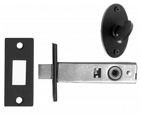 Acorn AMMBP: 2-3/4" Backset Bean Turnpiece & Privacy Bolt - Black Smooth Iron