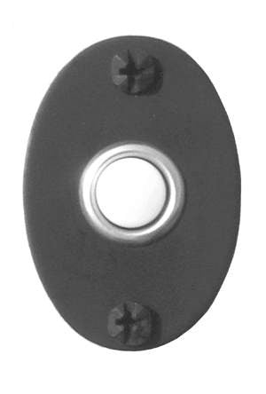 Acorn AMQBP: 2-3/8" Bean Electronic Door Bell Button - Black Smooth Iron