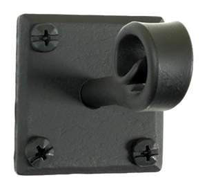 Acorn AMXBP: 2" Scroll Hook with Square Backplate - Black Smooth Iron