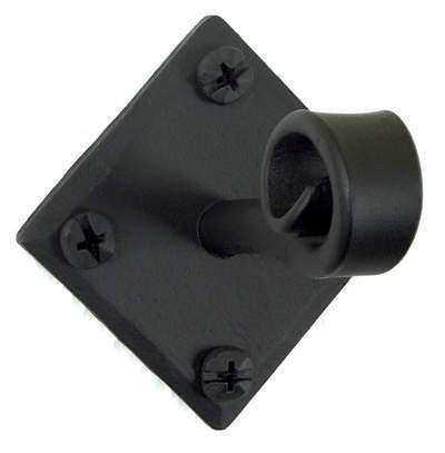 Acorn AMYBP: 2" Scroll Hook with Diamond Backplate - Black Smooth Iron