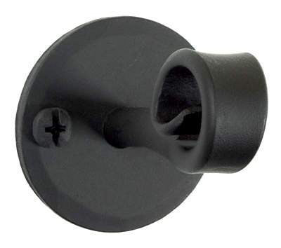 Acorn AMZBP: 1-1/2" Scroll Hook with Round Backplate - Black Smooth Iron