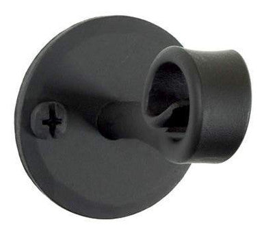 Acorn AMZBP: 1-1/2" Scroll Hook with Round Backplate - Black Smooth Iron