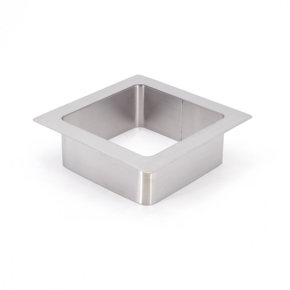 Sugatsune AN-KH008-HL: 108mm Square Multi-Purpose Grommet - Satin Stainless Steel