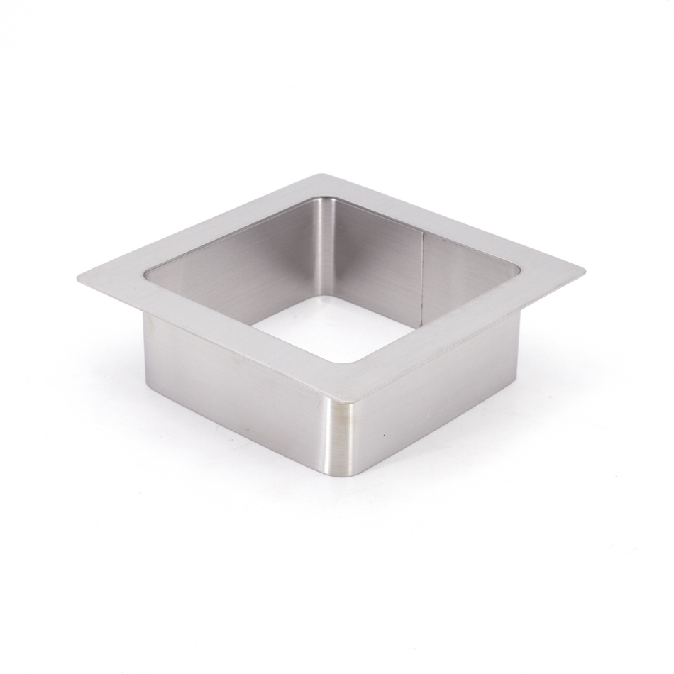 Sugatsune AN-KH008-HL: 108mm Square Multi-Purpose Grommet - Satin Stainless Steel