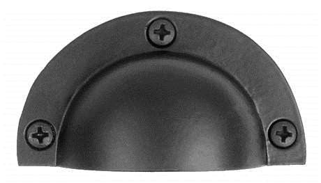 Acorn APTBP: 2-5/8" Bin Cabinet Pull - Smooth Black Iron