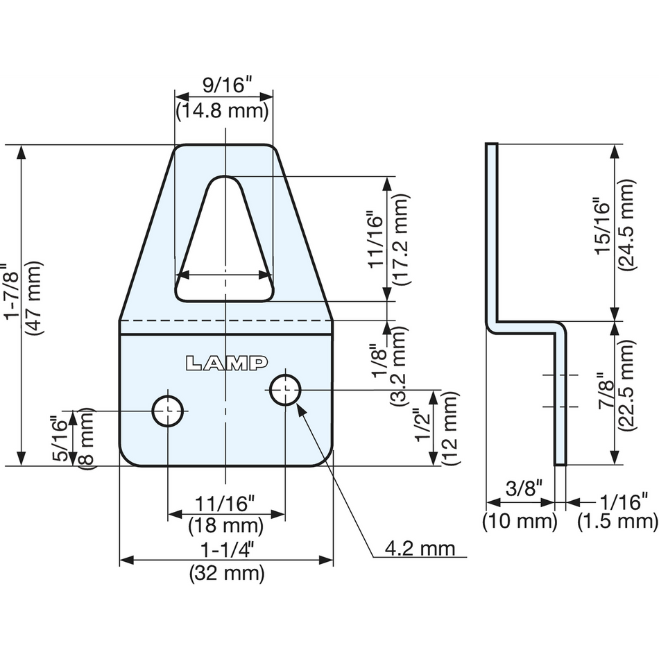 Sugatsune AP-32: 32mm Hanger Plate - Polished Stainless Steel