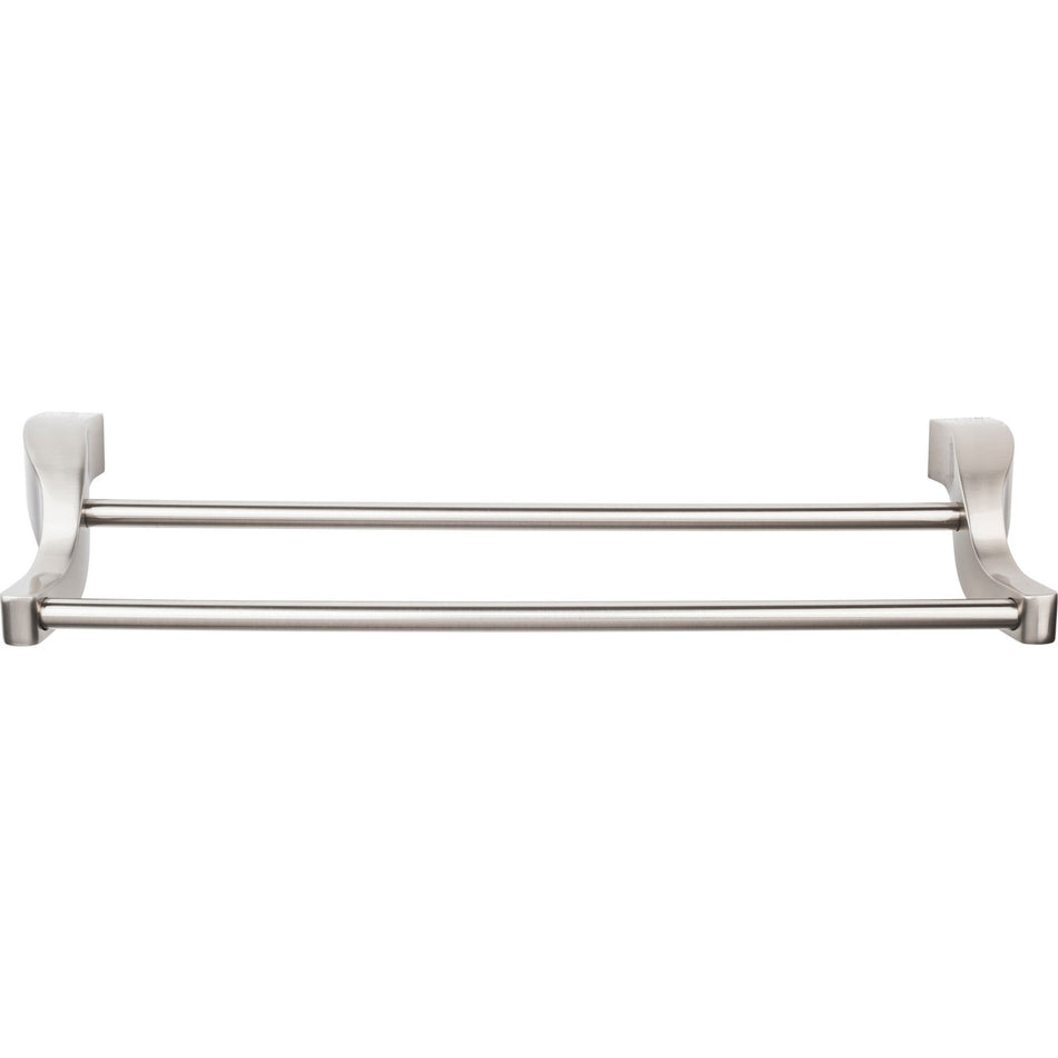 Top Knobs AQ11BSN: 30" cc Aqua Bath Double Towel Bar - Brushed Satin Nickel