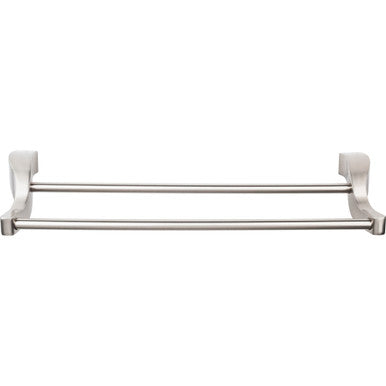 Top Knobs AQ11BSN: 30" cc Aqua Bath Double Towel Bar - Brushed Satin Nickel