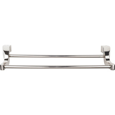 Top Knobs AQ11PN: 30" cc Aqua Bath Double Towel Bar - Polished Nickel