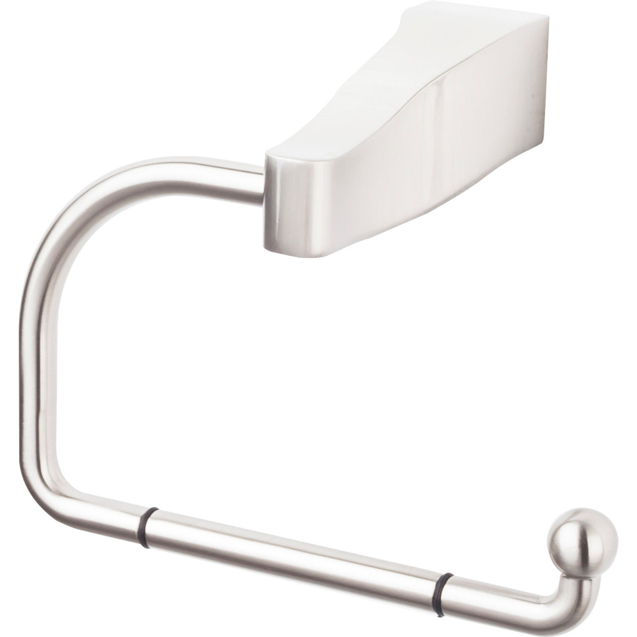 Top Knobs AQ4BSN: Aqua Bath Single Arm Tissue Roll Holder - Brushed Satin Nickel