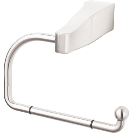Top Knobs AQ4BSN: Aqua Bath Single Arm Tissue Roll Holder - Brushed Satin Nickel