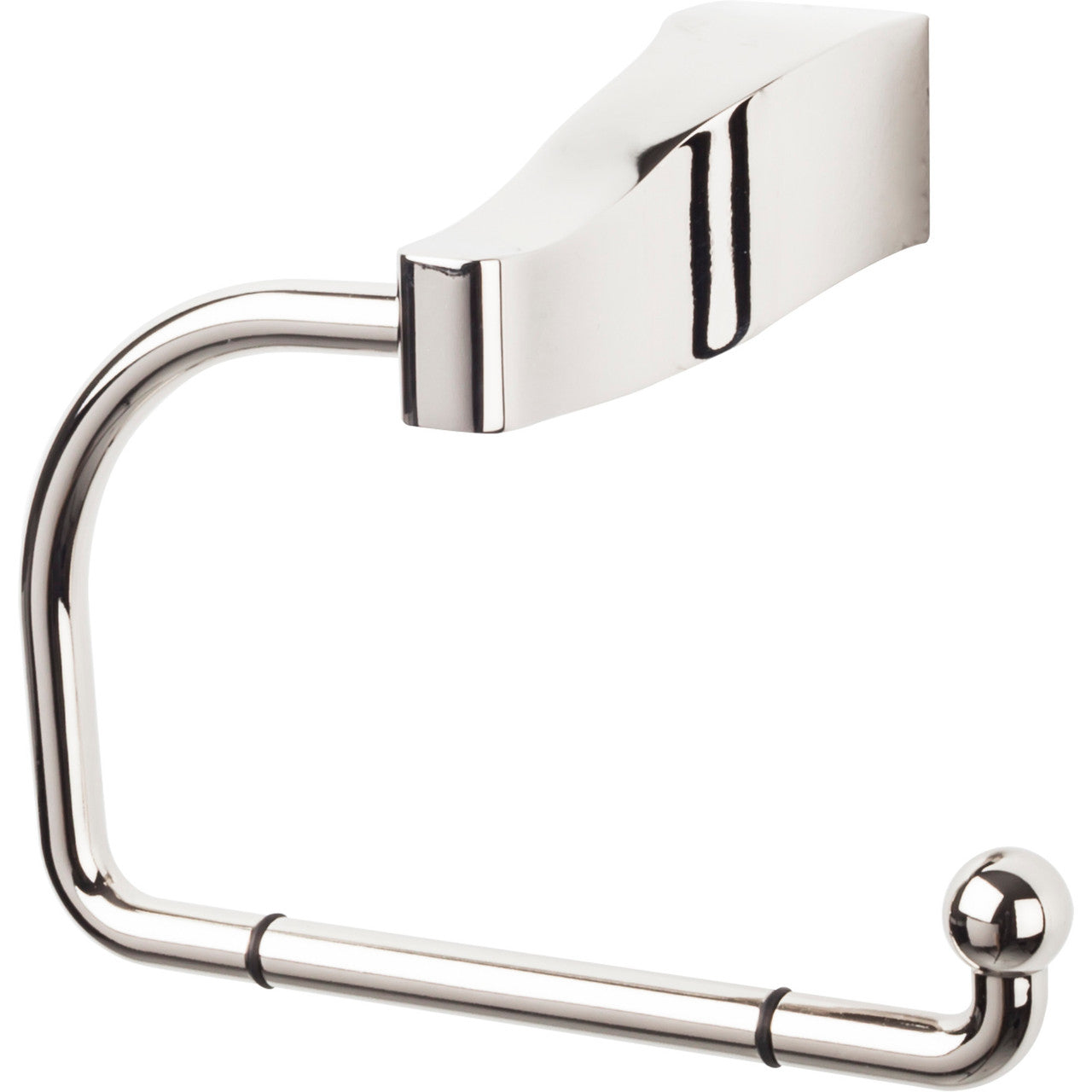 Top Knobs AQ4PN: Aqua Bath Single Arm Tissue Roll Holder - Polished Nickel