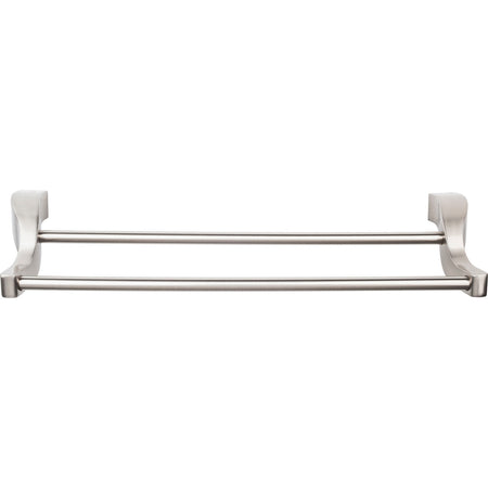 Top Knobs AQ7BSN: 18" cc Aqua Bath Double Towel Bar - Brushed Satin Nickel