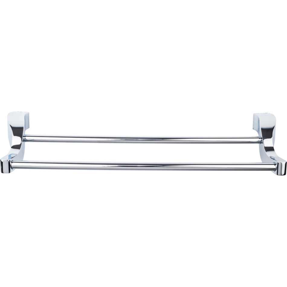 Top Knobs AQ7PC: 18" cc Aqua Bath Double Towel Bar - Polished Chrome