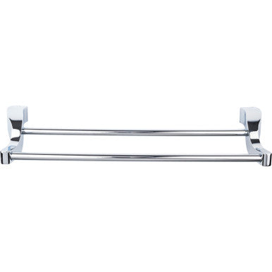 Top Knobs AQ7PC: 18" cc Aqua Bath Double Towel Bar - Polished Chrome