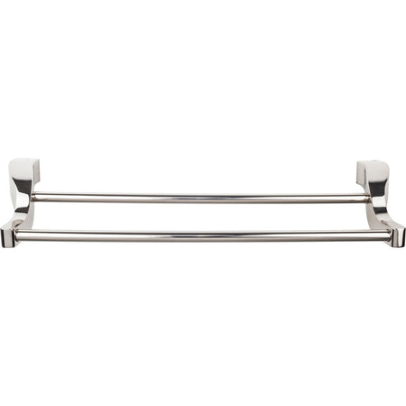 Top Knobs AQ9PN: 24" cc Aqua Bath Double Towel Bar - Polished Nickel