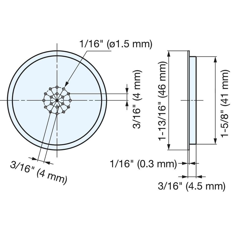 Sugatsune ASM-45: 46mm Round Ventilator - Satin Stainless Steel